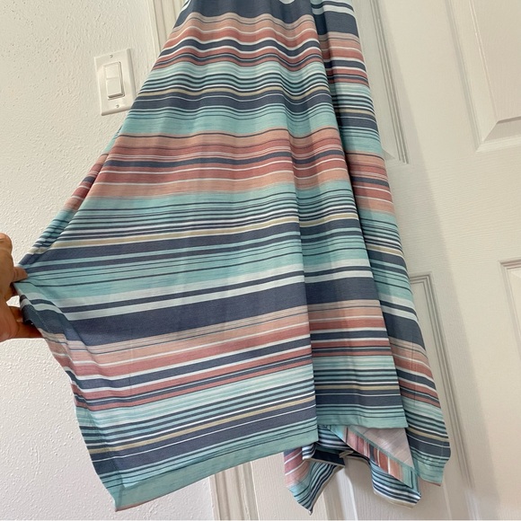 prAna Josepina Striped Maxi Dress Athletic Athleisure Crossover Back Medium - Picture 7 of 13